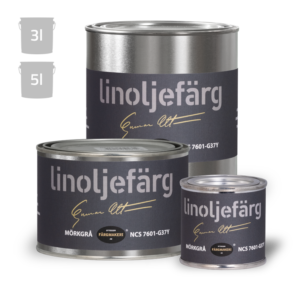 LINOLJEFÄRG MÖRKGRÅ, 3-LIT